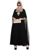 Two Pieces Set-Designer Abaya with Embroidery on Sleeves and Yoke.