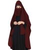 Irani Chadar -Rida Hijab with Detachable Nose Piece-Made in Nida Matt-Wine