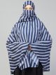 Striped Khimar With Attached Mouthpiece.