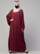 Loose Fit Classic Modest Kaftan in maroon colour