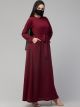 A Line Abaya With Pockets & Belt In Firdaus Fabric