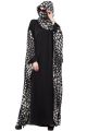 Mushkiya-Kaftan With Printed Side Panels And Hijab Stole-Not An Abaya