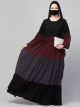 Multi Colored and Multi-Tiered Abaya Dress.