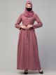 FRONT OPEN ABAYA WITH MATCHING COLOUR BELT 