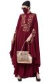 Mushkiya-Irani Kaftan With Chikan Embroidery-Not An Abaya