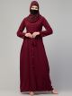 FRONT OPEN ABAYA WITH MATCHING BELT 