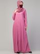 Elegant Front Open Abaya Dress with Wooden Button and Matching Belt