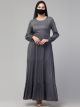 Multi Layered Abaya Dress With Belt & Elasticated Sleeves
