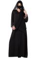 Mushkiya-Front Open Dress With Hand Work Embellishments On Sleeves-Not An Abaya