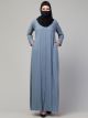 Elegant Front Open Abaya Dress with Wooden Button and  Belt