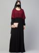 Dual Color Abaya With Designer Sleeves.