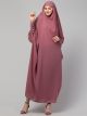Single Piece Prayer Jilbab: Cuffed Sleeves with Fancy Buttons and Attached Mouthpiece