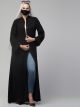 Front Open Abaya In Firdaus fabric With Pockets