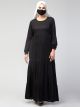 Multi Layered- Maxi Dress With Elasticated Sleeves