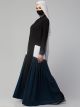 Multicolor Abaya Dress with Pleated Side Panels