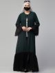 Front Open Abaya Dress With Lace work and layers of Georgette