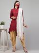 Asymmetrical Buttoned Tunic & Rayon Dhoti Set: Effortless Elegance with Cowls