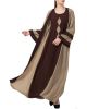 Mushkiya-Abaya Dress With Attached Shrug and a Matching Belt in Contrast Colours