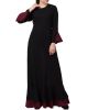 Mushkiya-Dual Color Designer Abaya Dress in Biased Cut with frills in Layers.