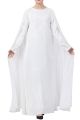 Mushkiya-Bridal Abaya Like Dress With Attached Cape-Non Abaya