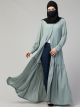 Front Open- Designer Abaya With Gathered Layer