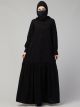 Front Open- Designer Abaya With Gathered Layer