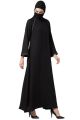 Musheco- Black Abaya With Contrast Details