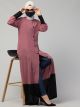 Dual Color- Front Open Abaya With Cuffs-2XL