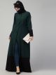 Dual Color- Front Open Abaya With Cuffs