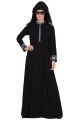 Mushkiya- Embroidered Black Burqa with Triple Layered Naqaab & Nose Piece