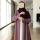 Elegant Three-Piece Abaya Set with Coat-Style Shrug